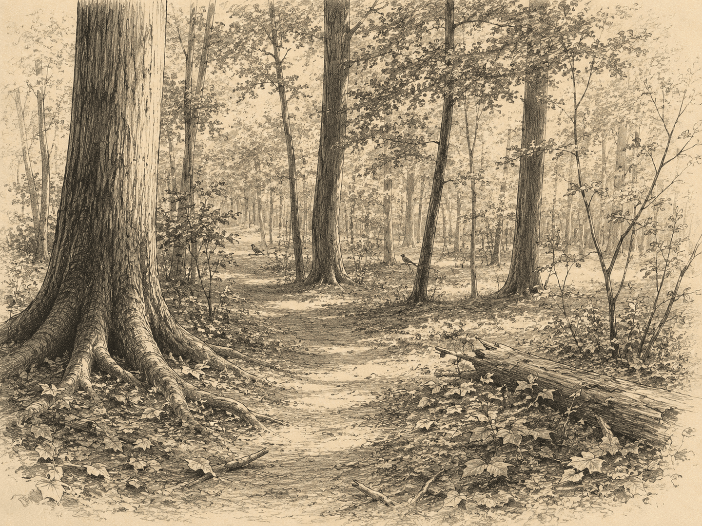 A forest observed in silence