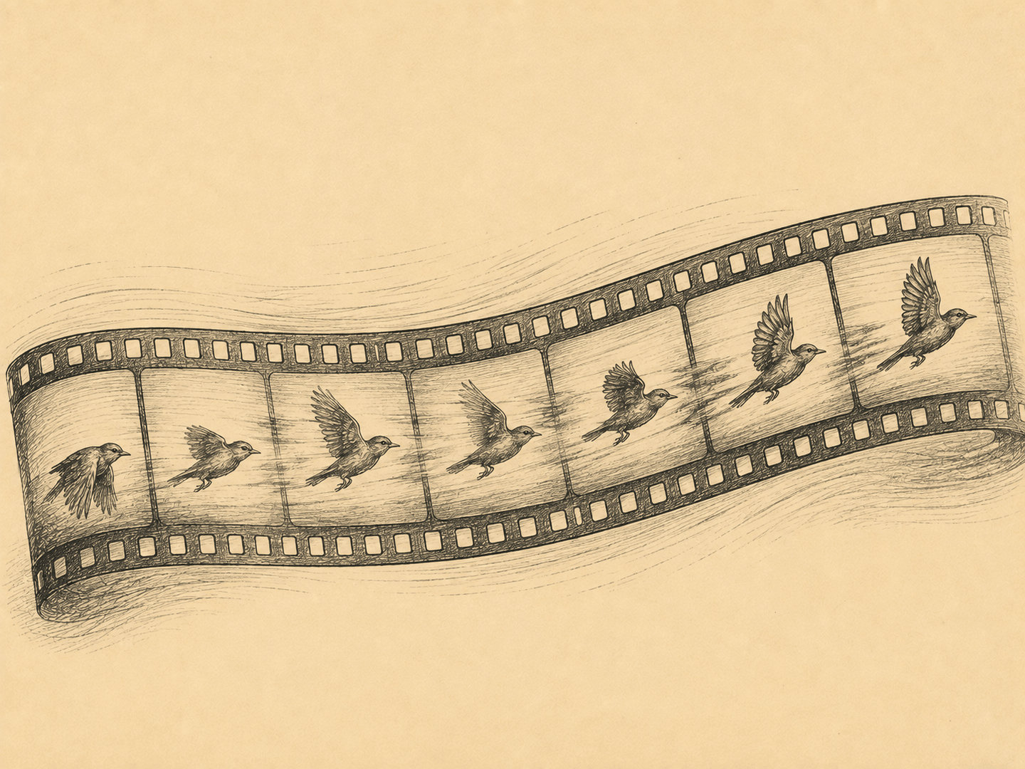 A strip of film frames and the movement between them