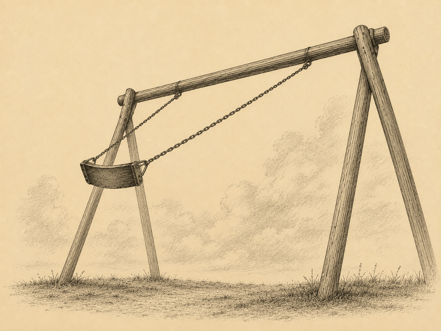 A swing frozen at its highest point
