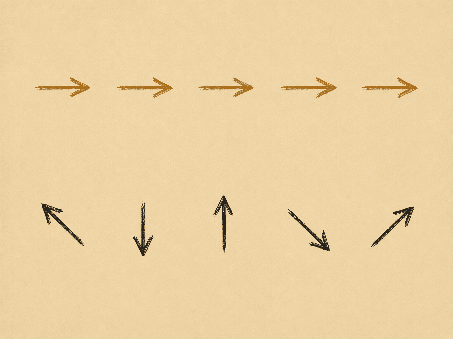 Aligned arrows versus arrows scattered in every direction